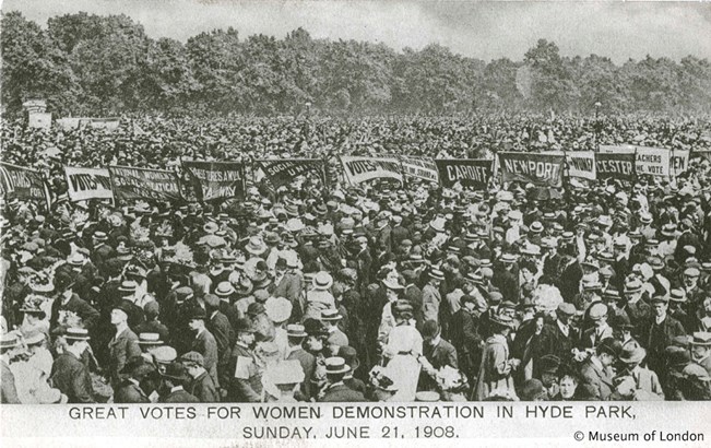 Women's Sunday, the WSPU’s first major demonstration, Hyde Park.
