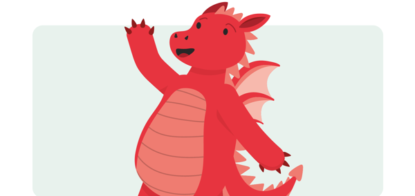 Darlun o ddraig goch