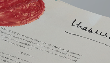 Llofnod Brenin Siarl y trydydd 