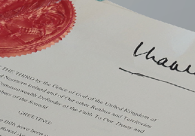 Llofnod Brenin Siarl y trydydd