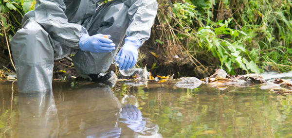 Taking a water sample