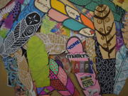 Casgliad o blu aelodau wedi'u cynllunio gyda symbolau addurniadol a negeseuon ystyrlon a delweddau o obaith.