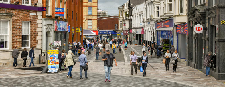A busy Welsh high street